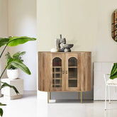 Apollo Mango Wood 2 Door Bar Cabinet - Pendle Village Furniture